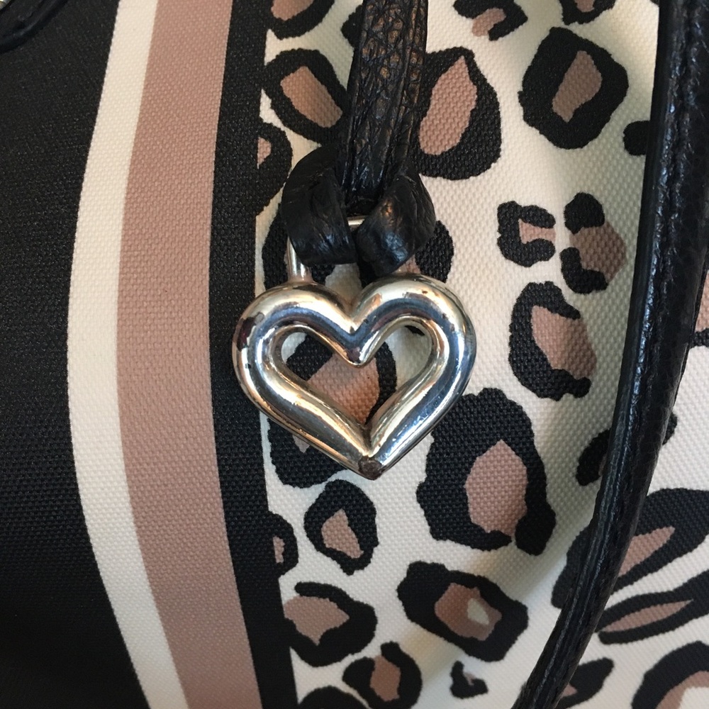 Brighton Tula Shopper Tote Cheetah Ocelot Animal Print and Stripe Design - Picture 5 of 13